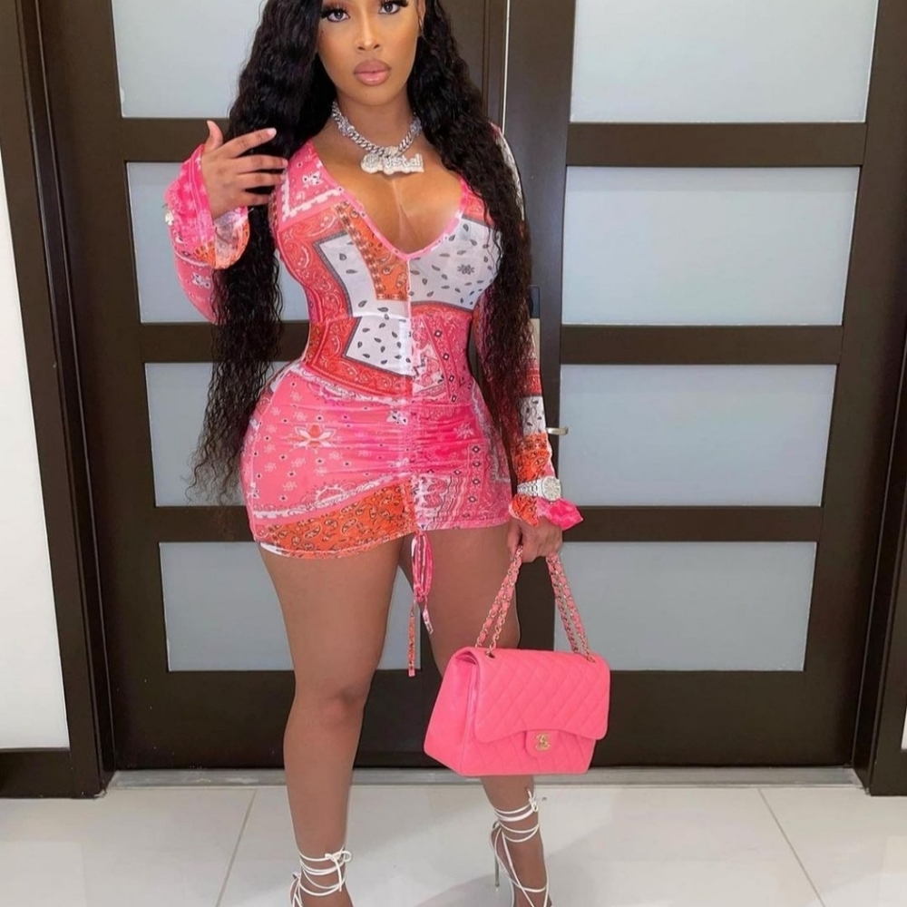 INSTAGRAM PINK BANDANA DRESS